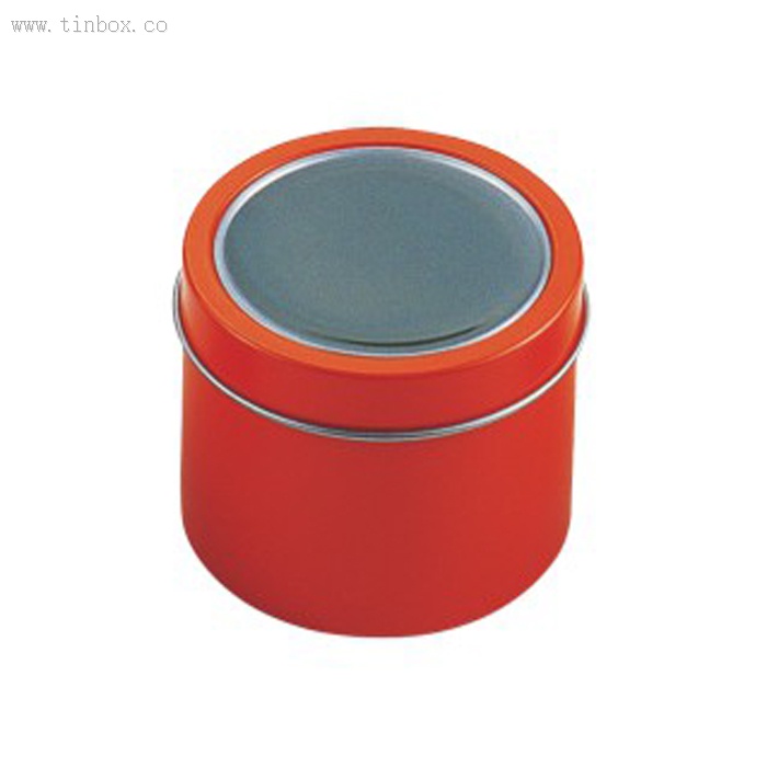 PET/PVC clear window Round mini candle tin box PET/PVC clear window Round mini candle tin box