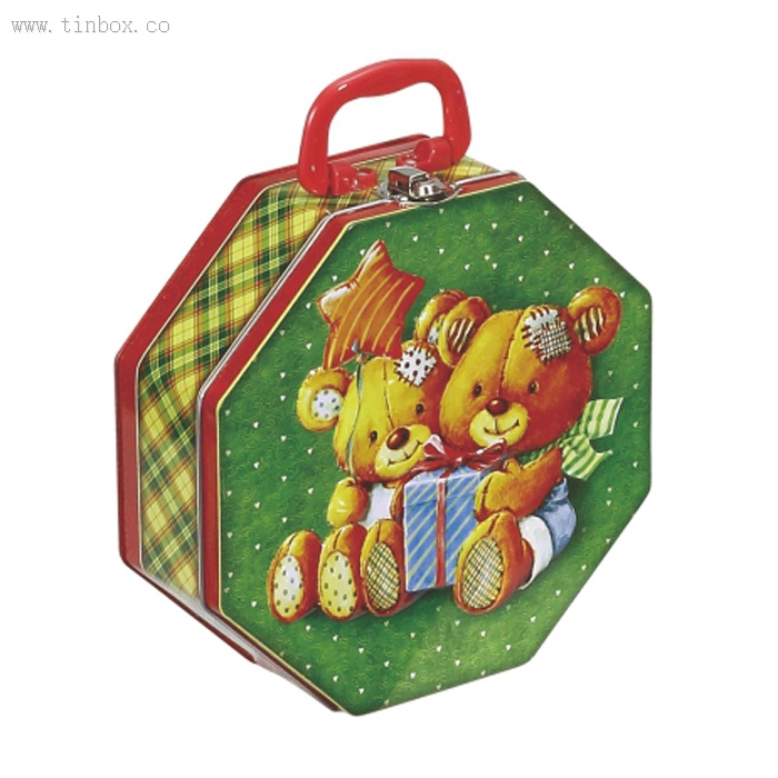 octagon christmas gift tin box octagon christmas gift tin box