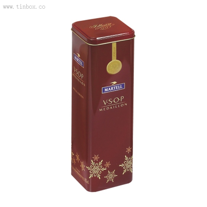 tall square tin with embossing tall square tin with embossing