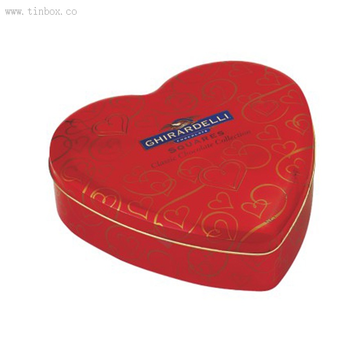 red GHIRARDELLI heart Valentine Tin Box red GHIRARDELLI heart Valentine Tin Box