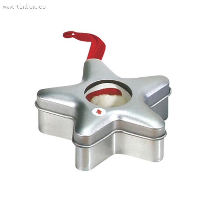star tin with clear window lid star tin with clear window lid