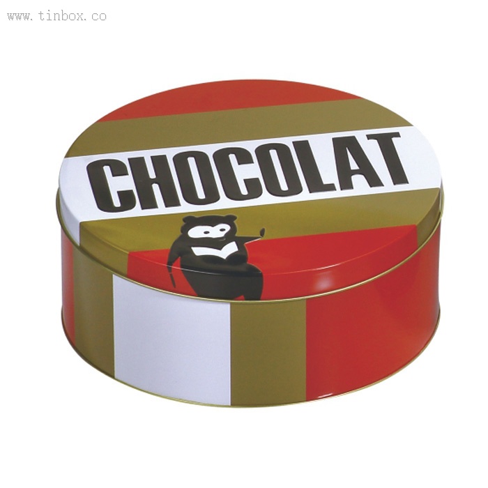 CHOCOLAT round tin box CHOCOLAT round tin box