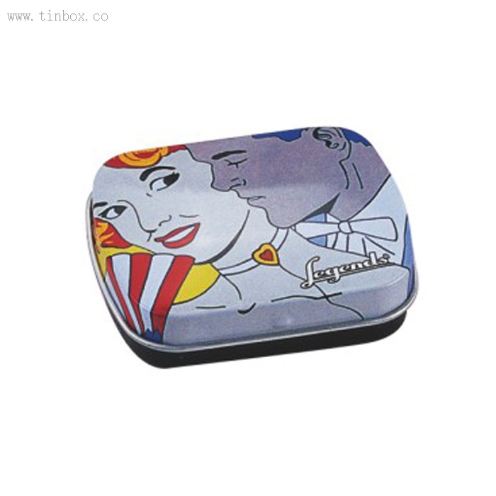 Mini hinged metal candy box Mini hinged metal candy box