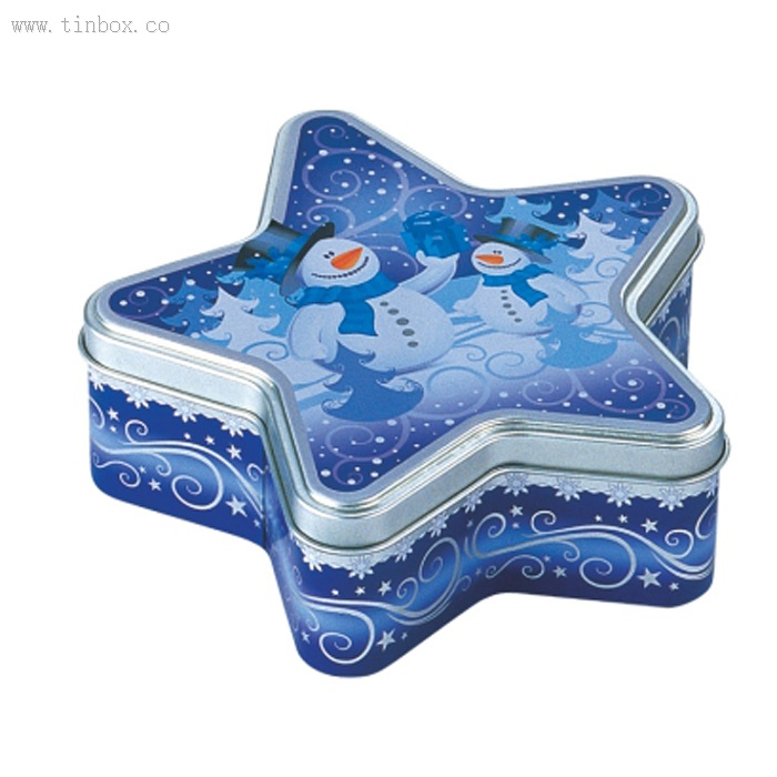 Decorations Five-Pointed Star Shape Christmas Gift Tin Box Decorations Five-Pointed Star Shape Christmas Gift Tin Box