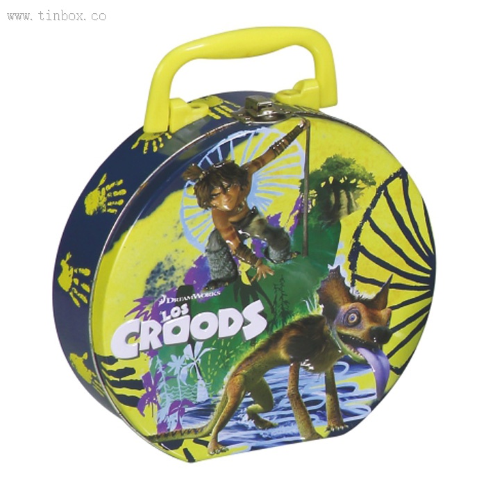 round candy tin box with handle round candy tin box with handle