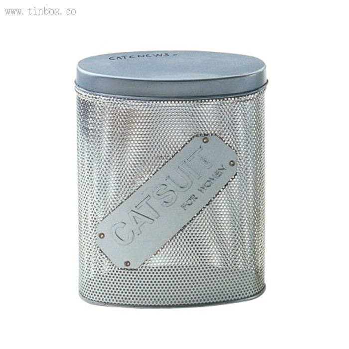 Oval Tin Box with mesh body Oval Tin Box with mesh body