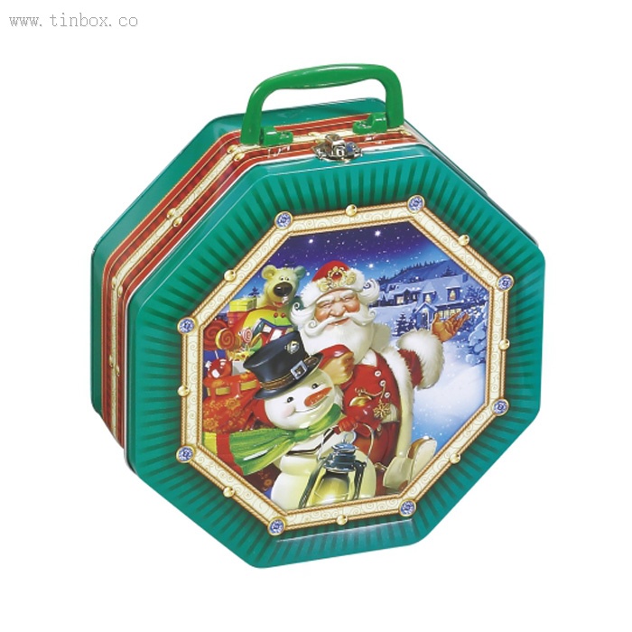 Christmas Octagonal Tin Box Christmas Octagonal Tin Box