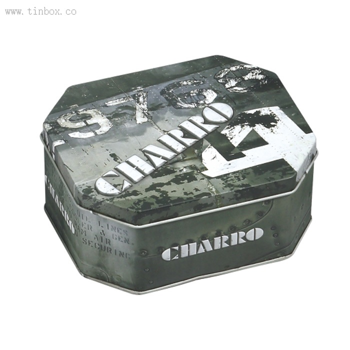 CHARRO Vintage Octagonal gift Tin Box CHARRO Vintage Octagonal gift Tin Box
