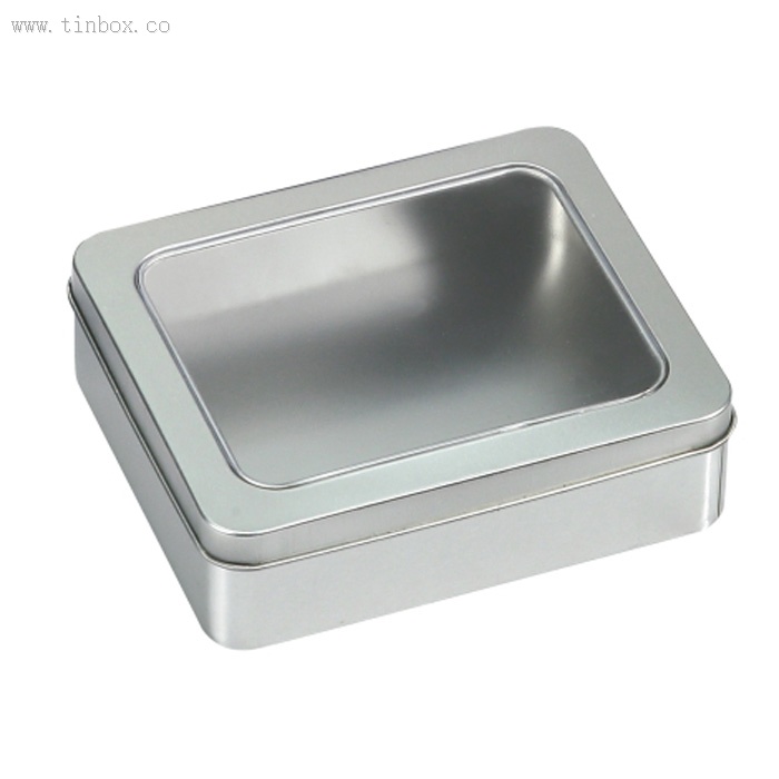 Clear Topped Square Silver Candy Mint Tin Clear Topped Square Silver Candy Mint Tin
