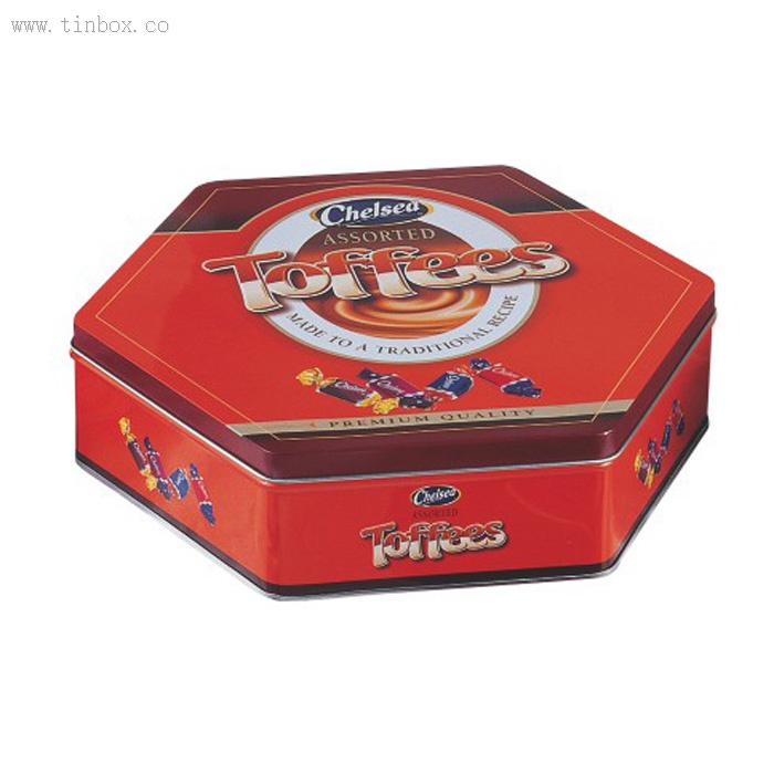 Chelsea ASSORTED Toffees Hexagonal Tin Box Chelsea ASSORTED Toffees Hexagonal Tin Box