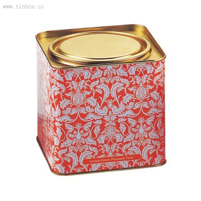 Vintage candy tin canister with lever lid Vintage candy tin canister with lever lid