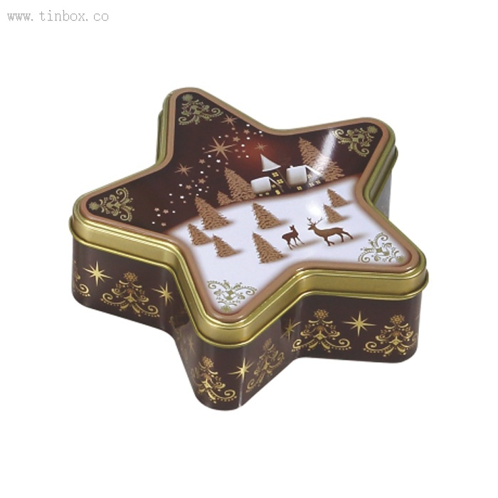 Christmas Star gift Tin Box Christmas Star gift Tin Box