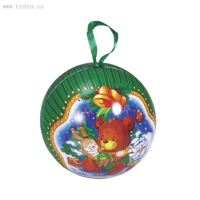 Christmas gift packaging tin ball box Christmas gift packaging tin ball box