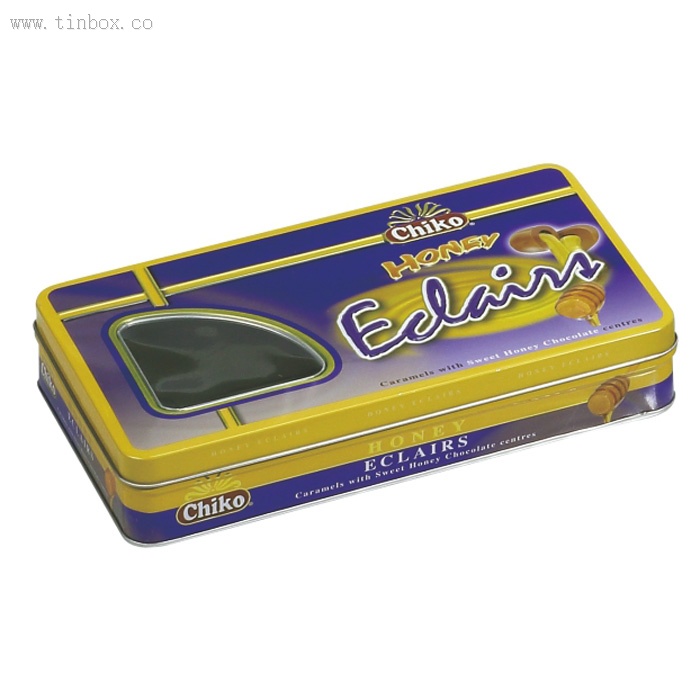 Window top lid rectanuglar candy tin box Window top lid rectanuglar candy tin box