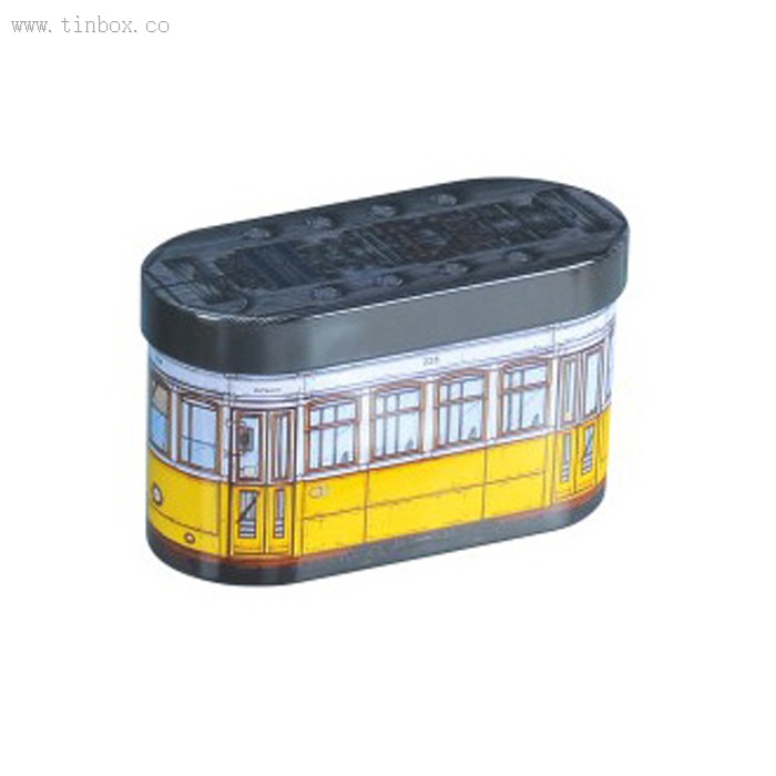 Small Lisbon Portugal Streets Bus shaped tin box Small Lisbon Portugal Streets Bus shaped tin box