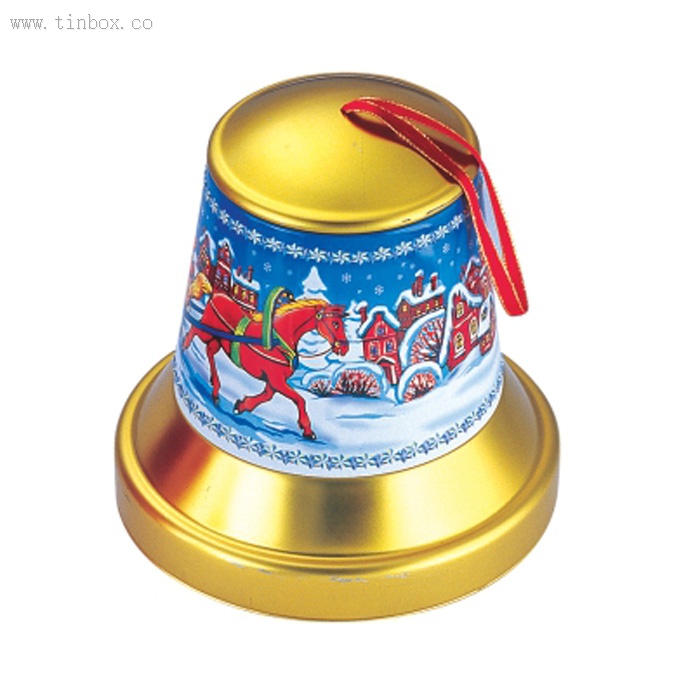 Christmas bell shaped tin box Christmas bell shaped tin box