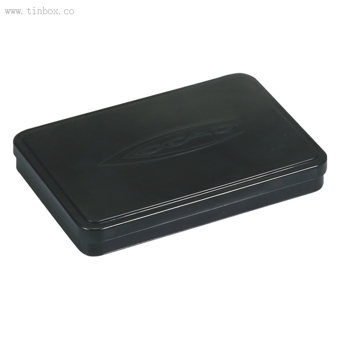 black rectangular candy tin box with step lid black rectangular candy tin box with step lid
