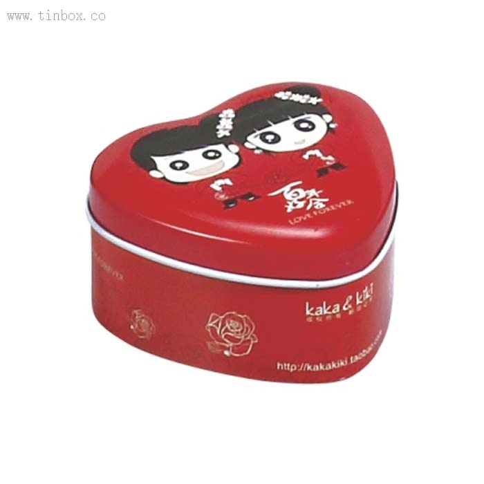 small heart candy tin box small heart candy tin box