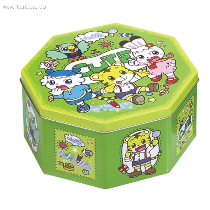cartoon octagonal candy tin box cartoon octagonal candy tin box