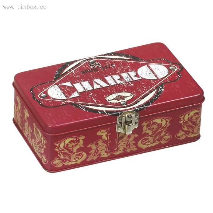 hinged lid rectangular candy tin box with lock hinged lid rectangular candy tin box with lock