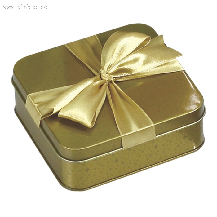 golden square candy gift tin box with laser beam golden square candy gift tin box with laser beam