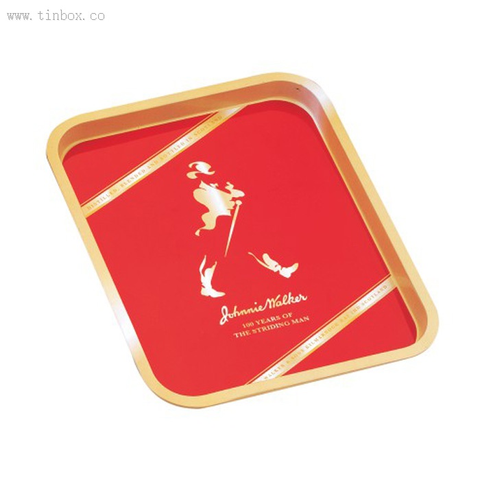 Red JOHNNIE WALKER Rectangular tin tray Red JOHNNIE WALKER Rectangular tin tray