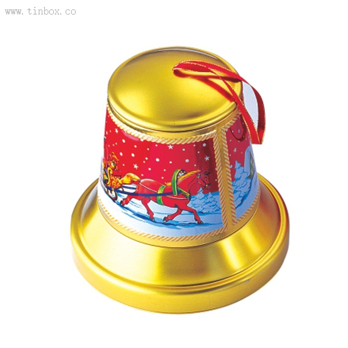 Bell shape Christmas candy tin box Bell shape Christmas candy tin box
