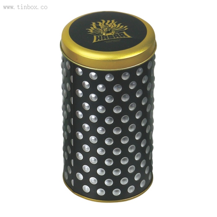 round candy tin dot embossed body round candy tin dot embossed body