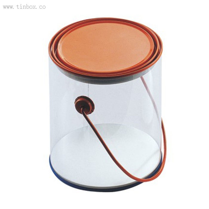 Round Clear PVC Tin bucket Round Clear PVC Tin bucket