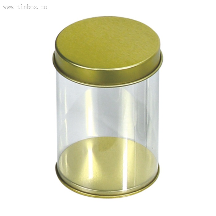 Plastic Tin Candy Containers PVC Tin Box With Transparent Body Food Storage Plastic Tin Candy Containers PVC Tin Box With Transparent Body Food Storage
