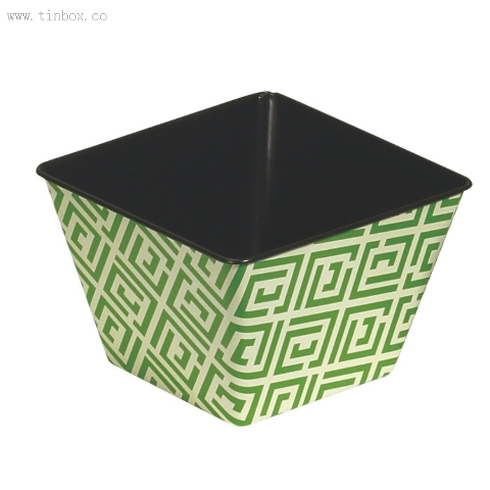 square Christmas Tin Bucket square Christmas Tin Bucket