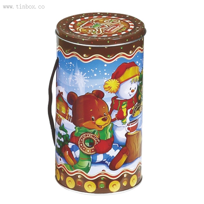 Round Christmas Tin Box Round Christmas Tin Box