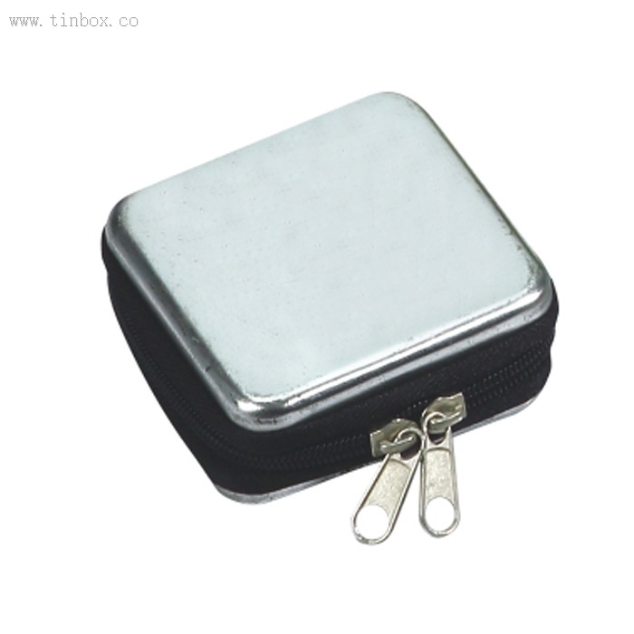 square zipper tin box square zipper tin box