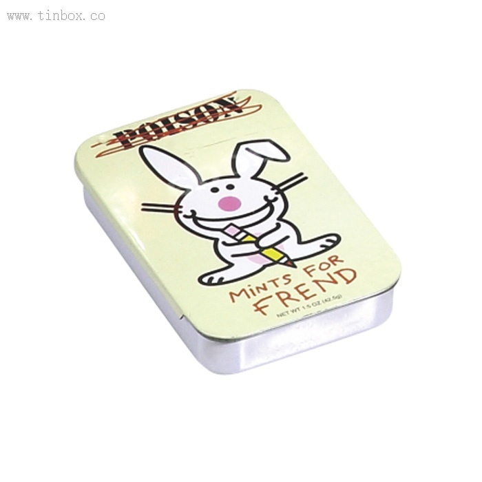 Rectangular sliding lid Christmas candy tin Rectangular sliding lid Christmas candy tin