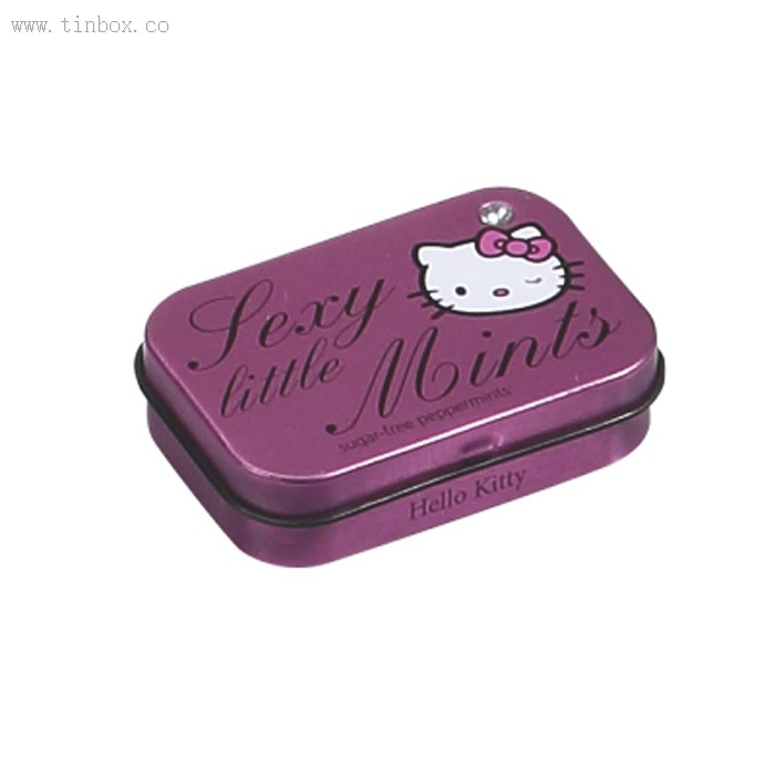 small rectangular Christmas candy tin box small rectangular Christmas candy tin box