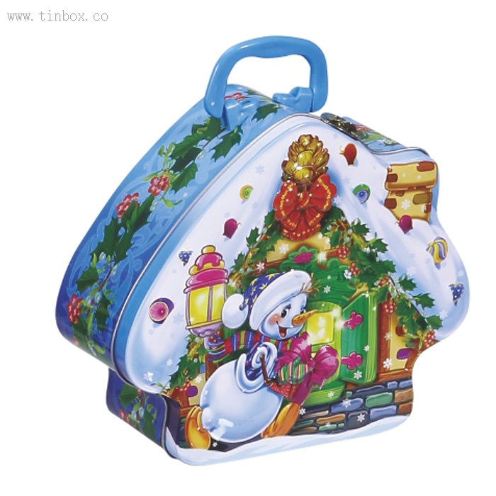 Christmas house biscuit tin box Christmas house biscuit tin box