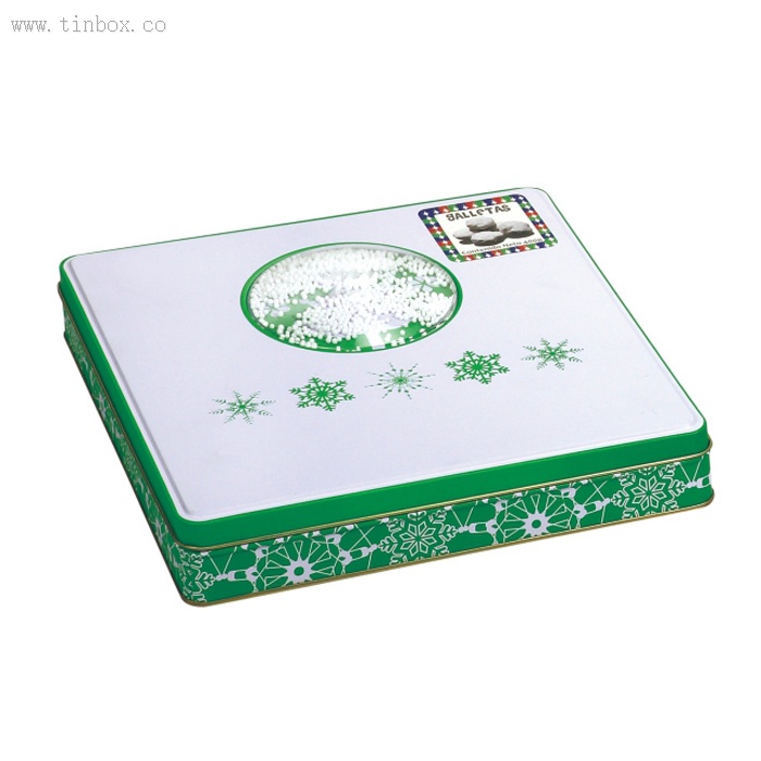 Christmas square tin box Christmas square tin box