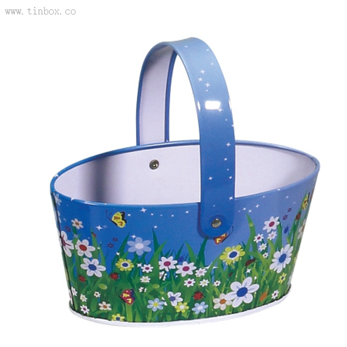 oval candy tin bucket with handle oval candy tin bucket with handle