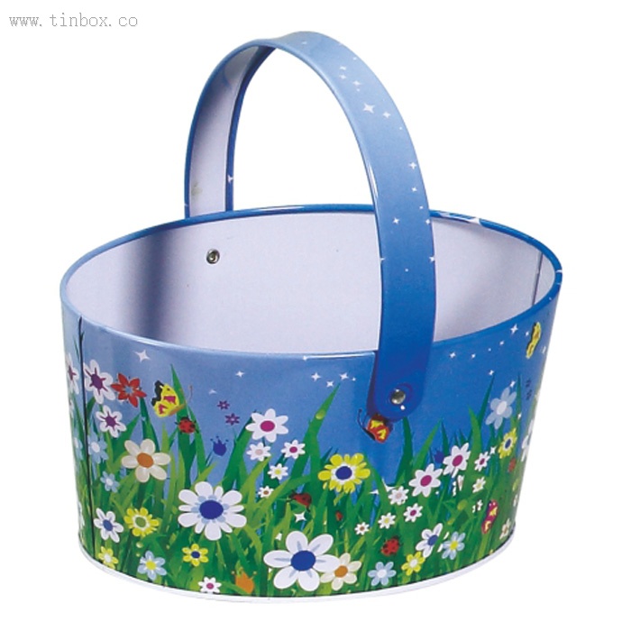 oval tin bucket with handle for candy packaging oval tin bucket with handle for candy packaging