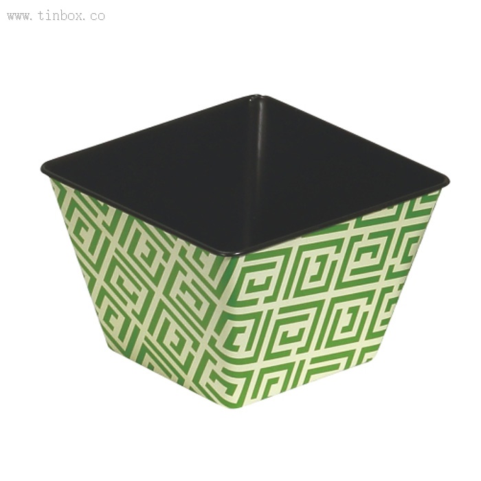 green square candy tin bucket green square candy tin bucket