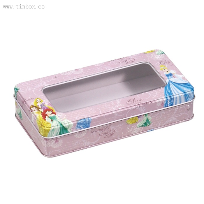 rectangular candy tin with window lid rectangular candy tin with window lid