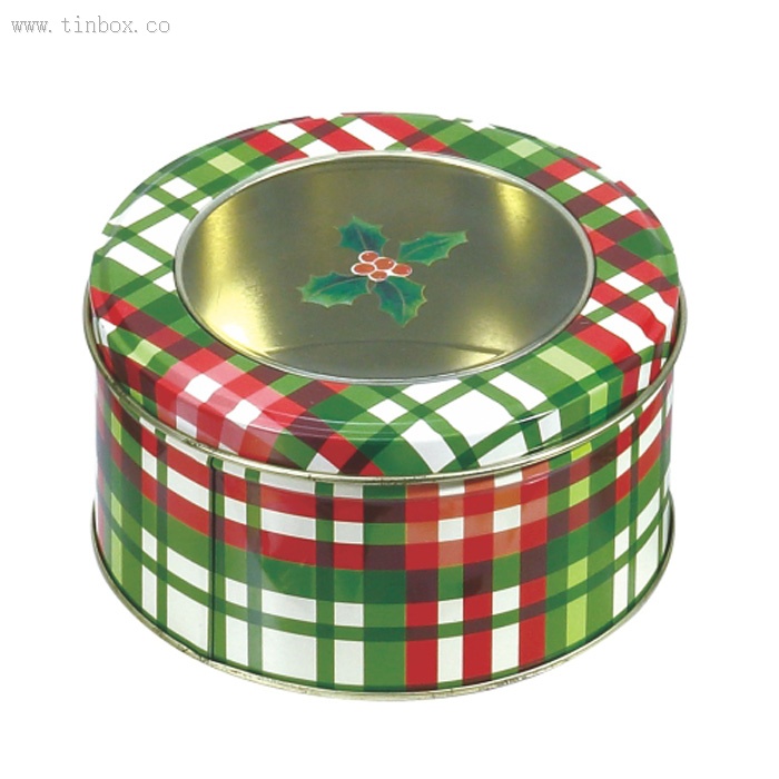 window round chocolate tin box for Christmas window round chocolate tin box for Christmas