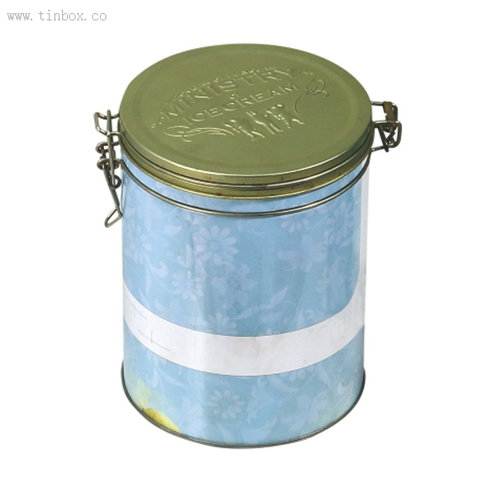 round Coffee Tin Box with Clip Lid round Coffee Tin Box with Clip Lid