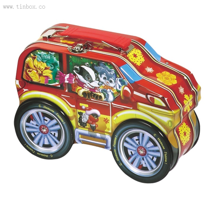 Christmas car tin box for candy Christmas car tin box for candy