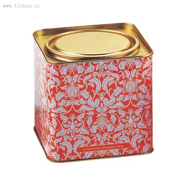 lever lid top square coffee tin box lever lid top square coffee tin box