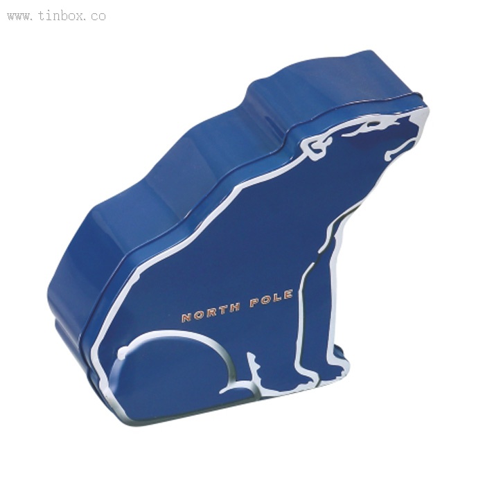 wolf shaped candy tin box wolf shaped candy tin box