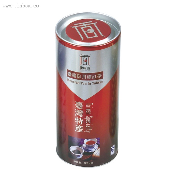 round tea Tin Box with slide inner lid round tea Tin Box with slide inner lid