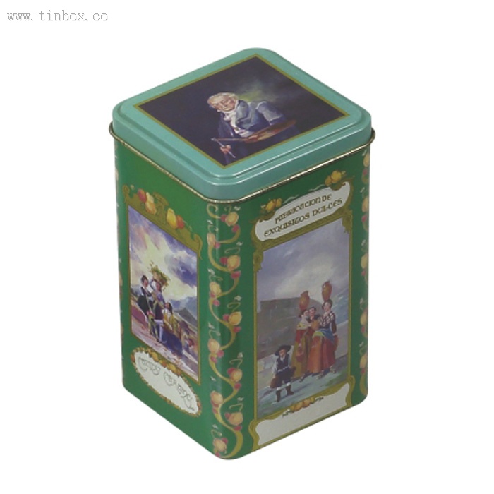Vintage square tea tin box Vintage square tea tin box