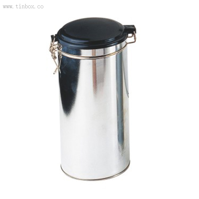 airtight round tea tin box with clip lid airtight round tea tin box with clip lid