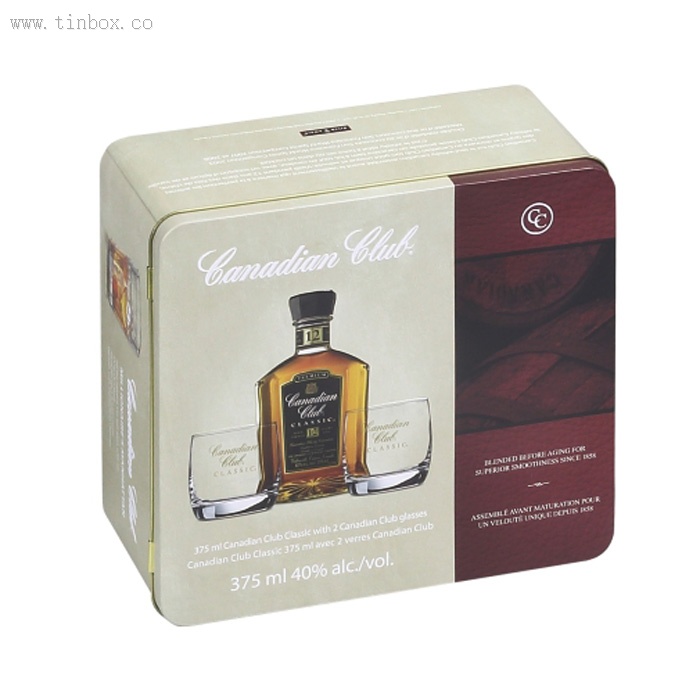 square wine tin box square wine tin box